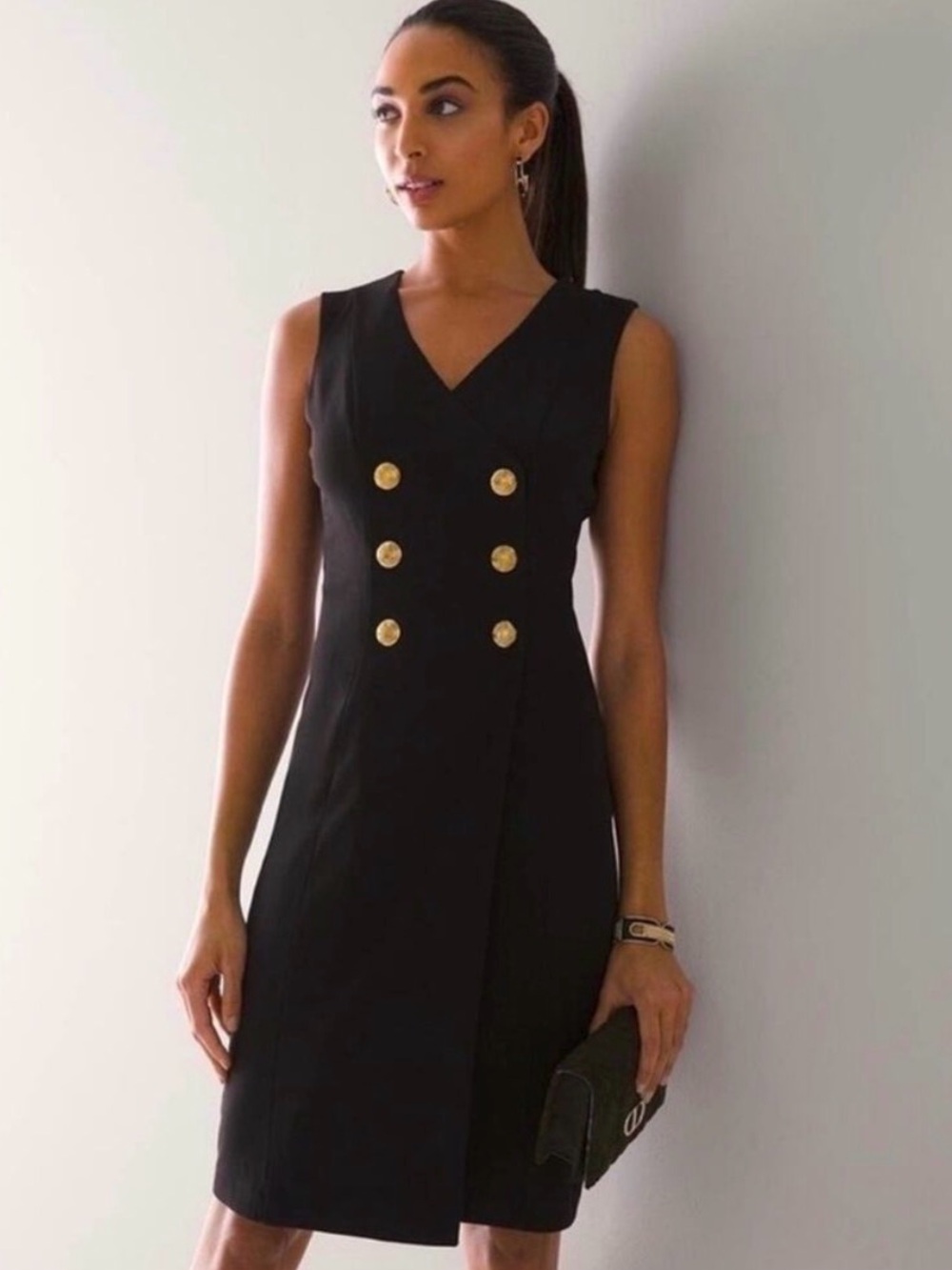 Rachel Zoe Sleeveless Black Double-Breasted Tuxedo Dress size 6 NWT